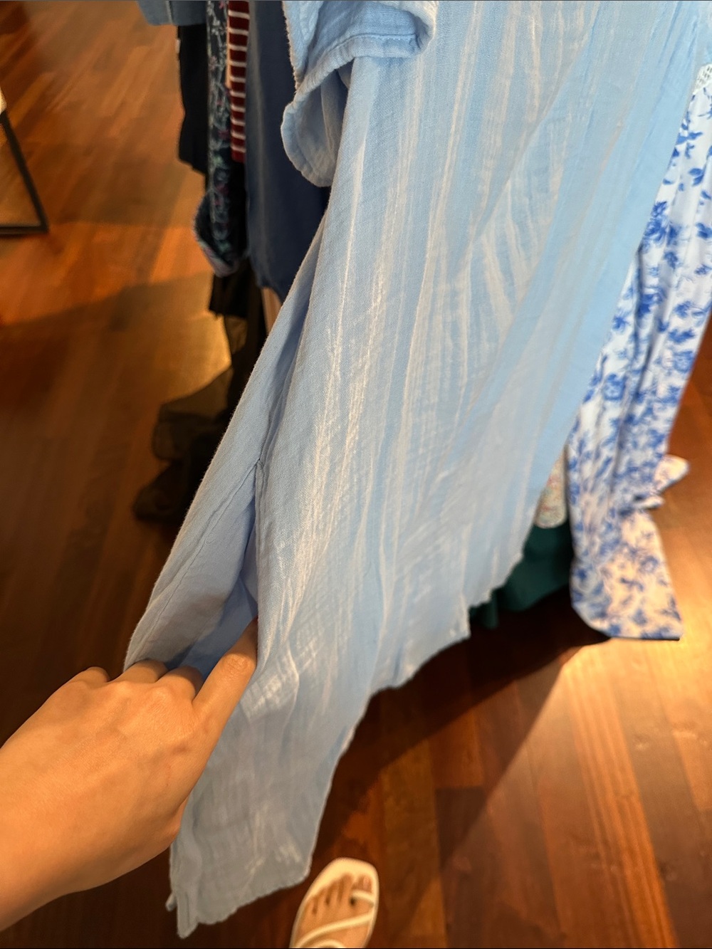 Old Navy Light Blue V-Neck Tunic Dress - Picture 6 of 7